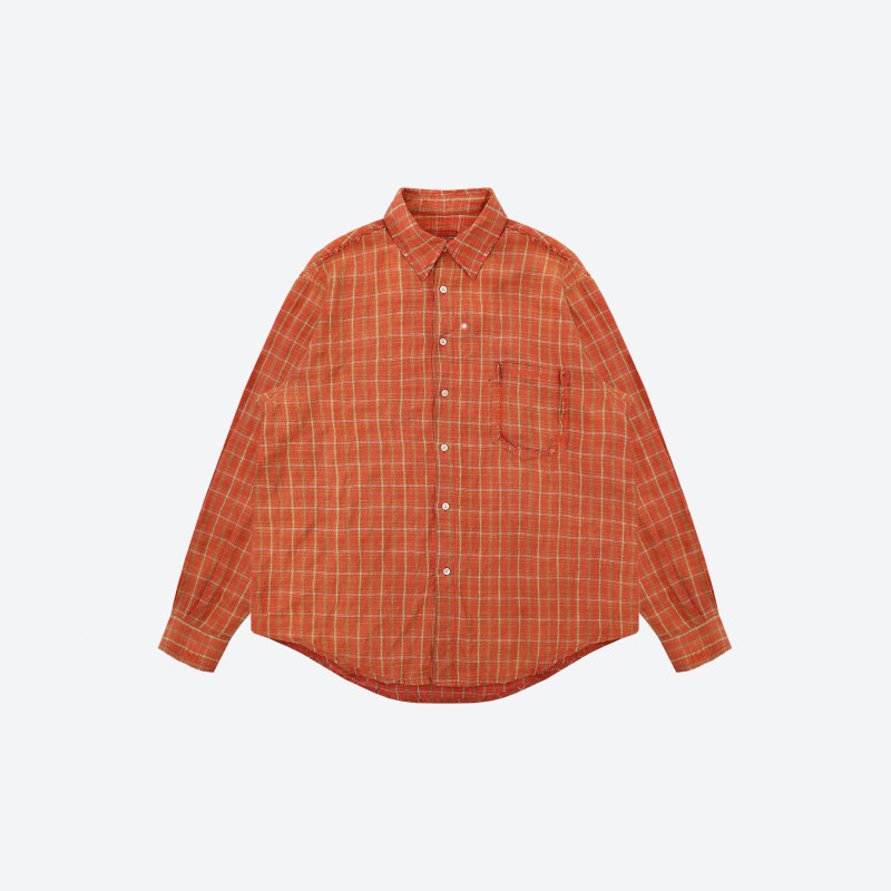 Sunset Orange Check Shirt